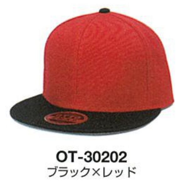 【1～3文字刺繍】OTTO キャップ（ブラック×レッド）【OT-30202】 サムネイル