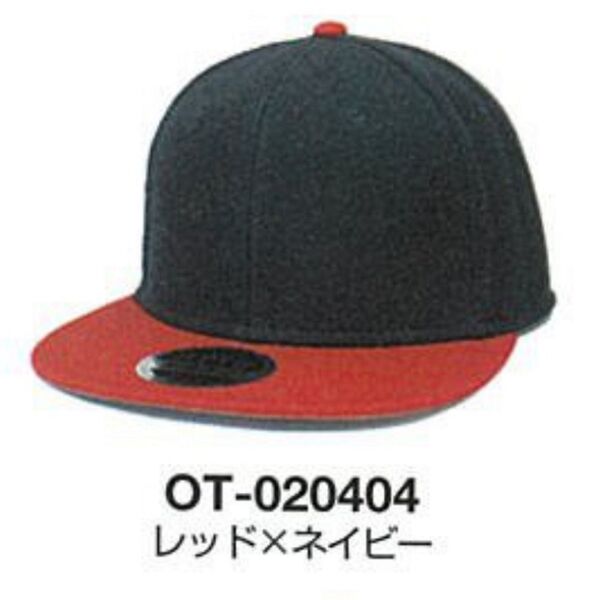 【1段（4文字～15文字）刺繍】OTTO キャップ（レッド×ネイビー）【OT-020404】 サムネイル