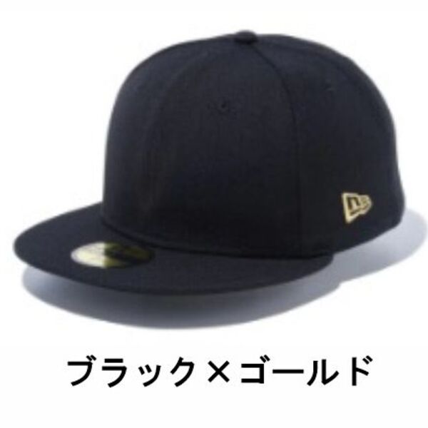 【1～3文字刺繍】NewEra キャップ 59FIFTY（ブラック×ゴールド）【59FIFTY】 サムネイル